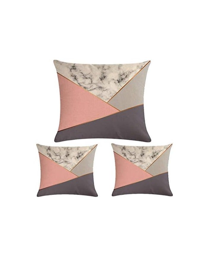 Pillow covers set, 5 pieces, made of linen, multi-coloured, decorated with a print, size 45 cm x 45 cm  - Image 4