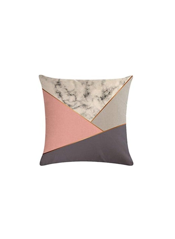 Pillow covers set, 5 pieces, made of linen, multi-coloured, decorated with a print, size 45 cm x 45 cm  - Image 2