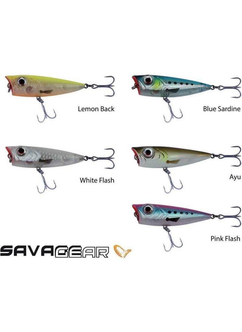 Savage Gear - 3D Minnow Pop Walker 43 3g Fake Fish 03-White Flash - Image 1