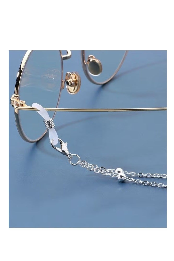 2-قطعة أجنحة سلاسل النظارات مع مشابك، حامل حزام النظارات النظارات، سلسلة التجنيب نظارات، قناع الوجه، الحبل قابل للتعديل سلسلة معلقة (ذهبي وفضي)