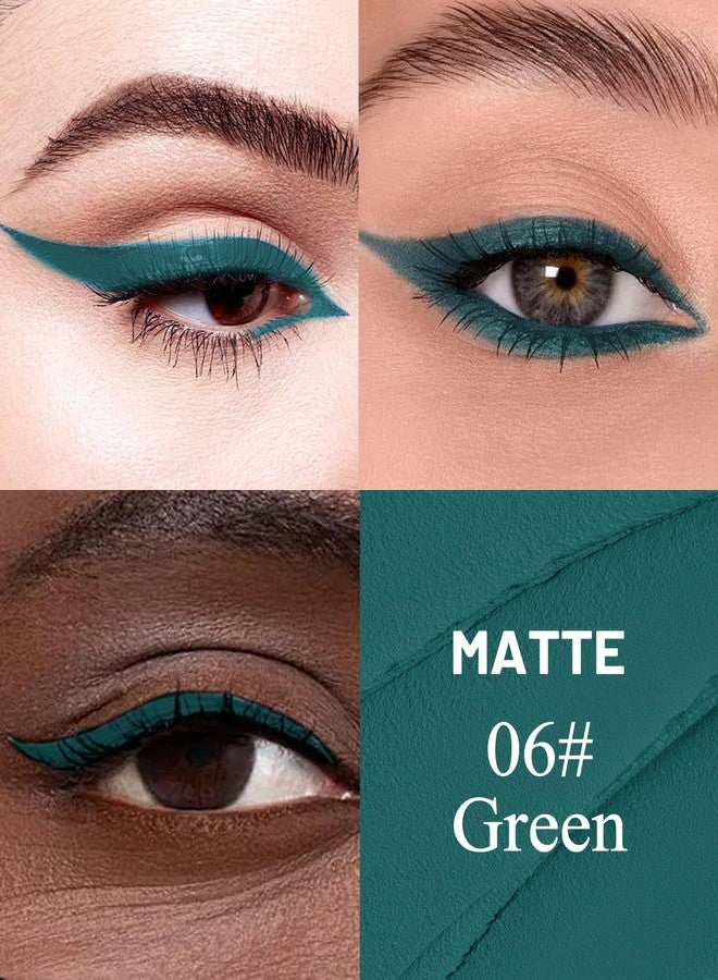 Lestpola Waterproof Gel Eyeliner Pencil, Green Matte Waterline Eye Liner Pencils, Slim Angled Tip, Long Lasting Smudge Proof, Cream Smooth, Precision Eye Glide Water Line Eyeliner, Makeup Pen for Women-06 - Image 3
