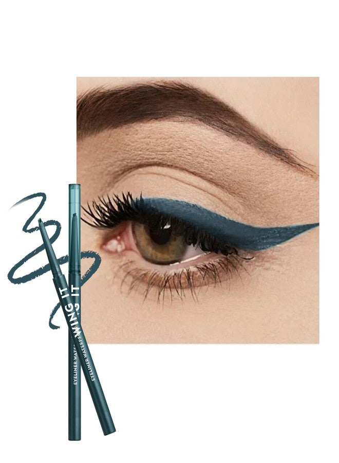 Lestpola Waterproof Gel Eyeliner Pencil, Green Matte Waterline Eye Liner Pencils, Slim Angled Tip, Long Lasting Smudge Proof, Cream Smooth, Precision Eye Glide Water Line Eyeliner, Makeup Pen for Women-06 - Image 1