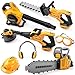 Arrowbash 7 Pcs Toy Leaf Blower Chainsaw Weed Trimmer Hedge Trimmer Set with Safety Goggles Helmet and Earmuffs Gardening Tool Set Toy Gardening Equipment for Christmas - Image 2