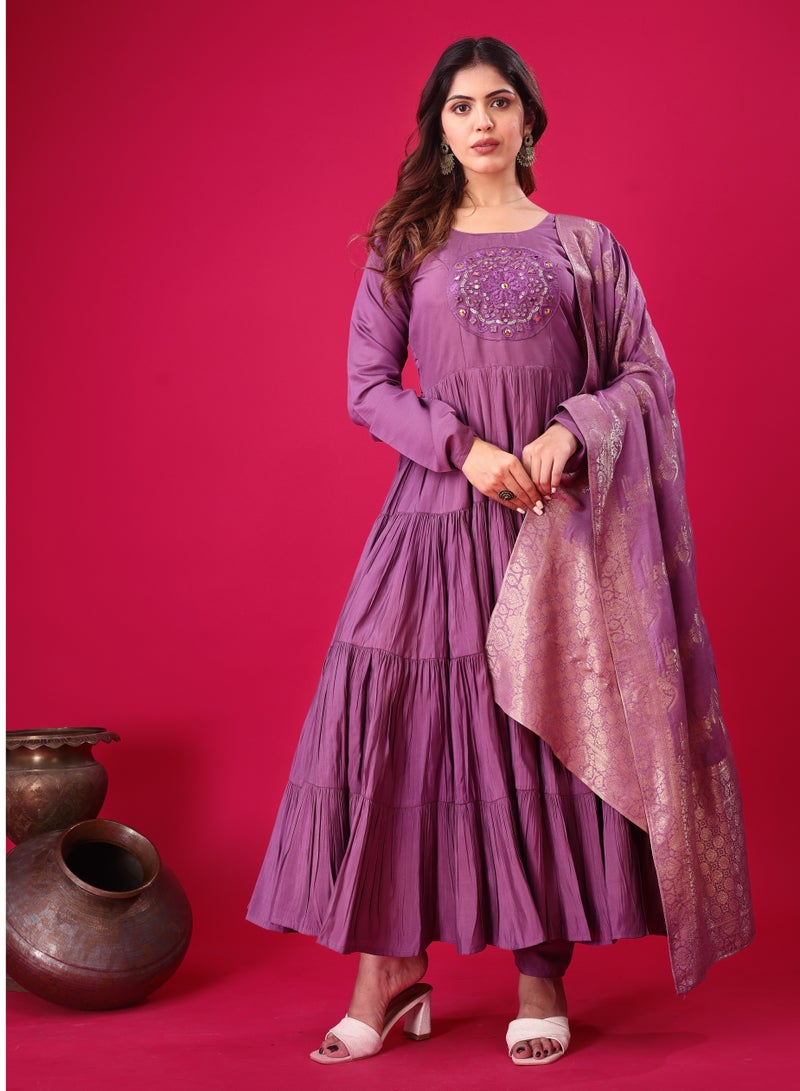 Super Asian Classic Designer Party Wear Look Full Heavy Embroidery Sequence Work Gown with Fully stitched and Dupatta Ready to Wear Collection - Image 1