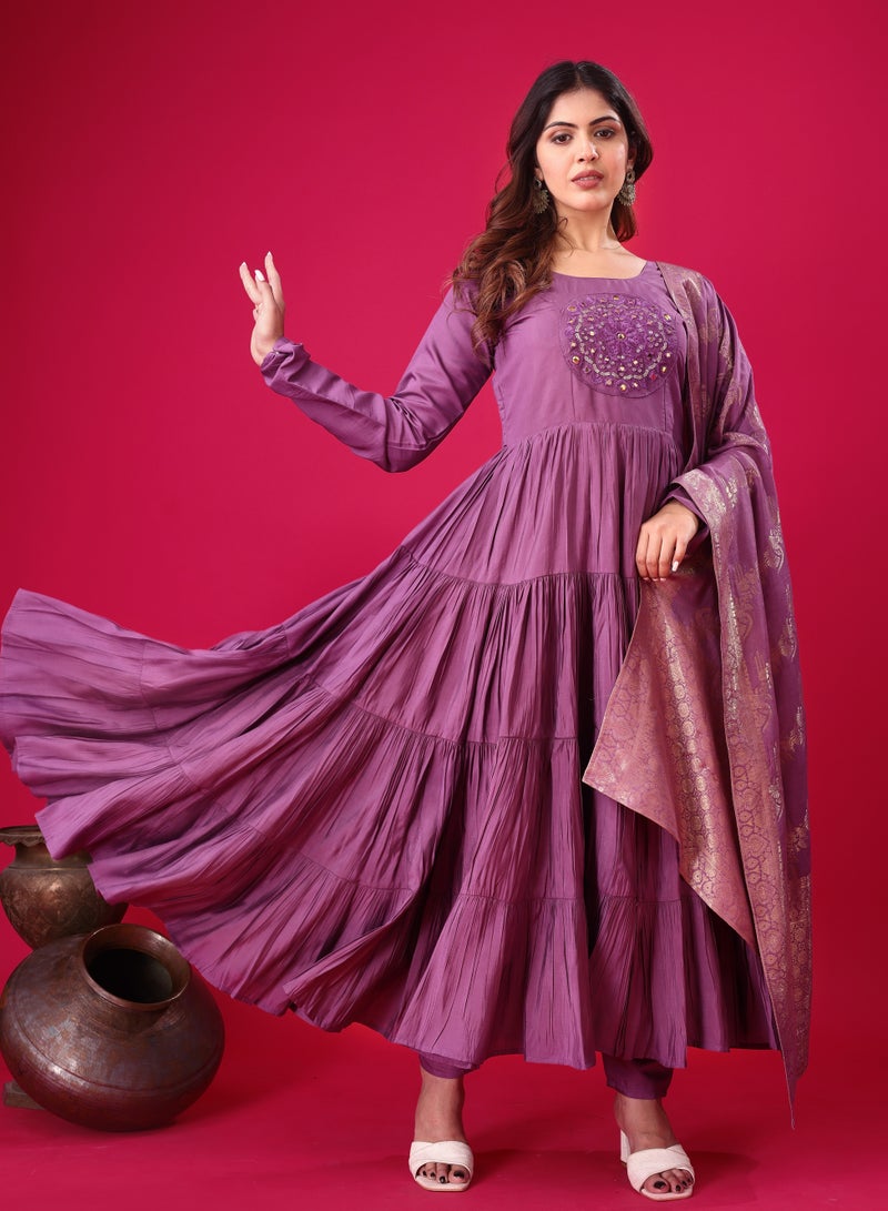 Super Asian Classic Designer Party Wear Look Full Heavy Embroidery Sequence Work Gown with Fully stitched and Dupatta Ready to Wear Collection - Image 2