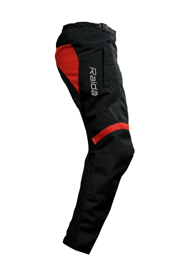 Raida Men Trailcraft Off-Road Regular Fit Pants|Mx & Trail Ride|Lightweight|Abrasion-Resitant Fabric|Heat Sheild Panel|(Large, Black/Red) - Image 4
