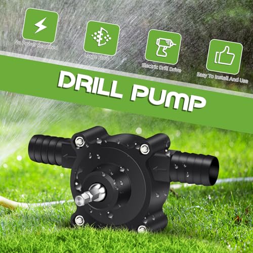 Amiarc Drill Pump for Water, Fluid Transfer Pump, Electric Drill Powered Water Pump Water Transfer Pump Portable Small Water Pump to Remove Water, Oil, Fluid Diesel, Kerosene - Image 4