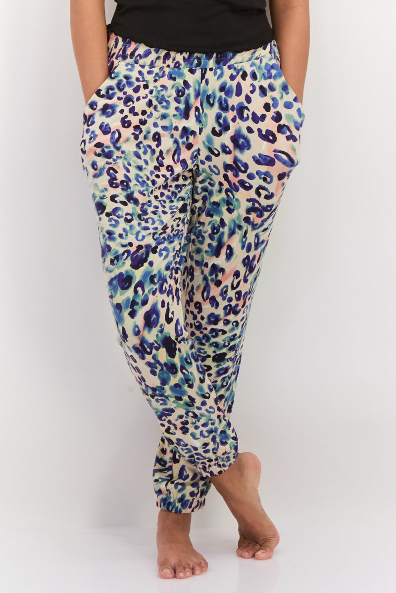BB Dakota by Steve Madden Women Pull On Allover Print Pajama Pants, Blue - Image 1