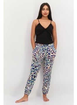 BB Dakota by Steve Madden Women Pull On Allover Print Pajama Pants, Blue  - Image 4
