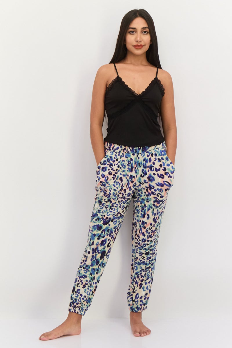 BB Dakota by Steve Madden Women Pull On Allover Print Pajama Pants, Blue - Image 4