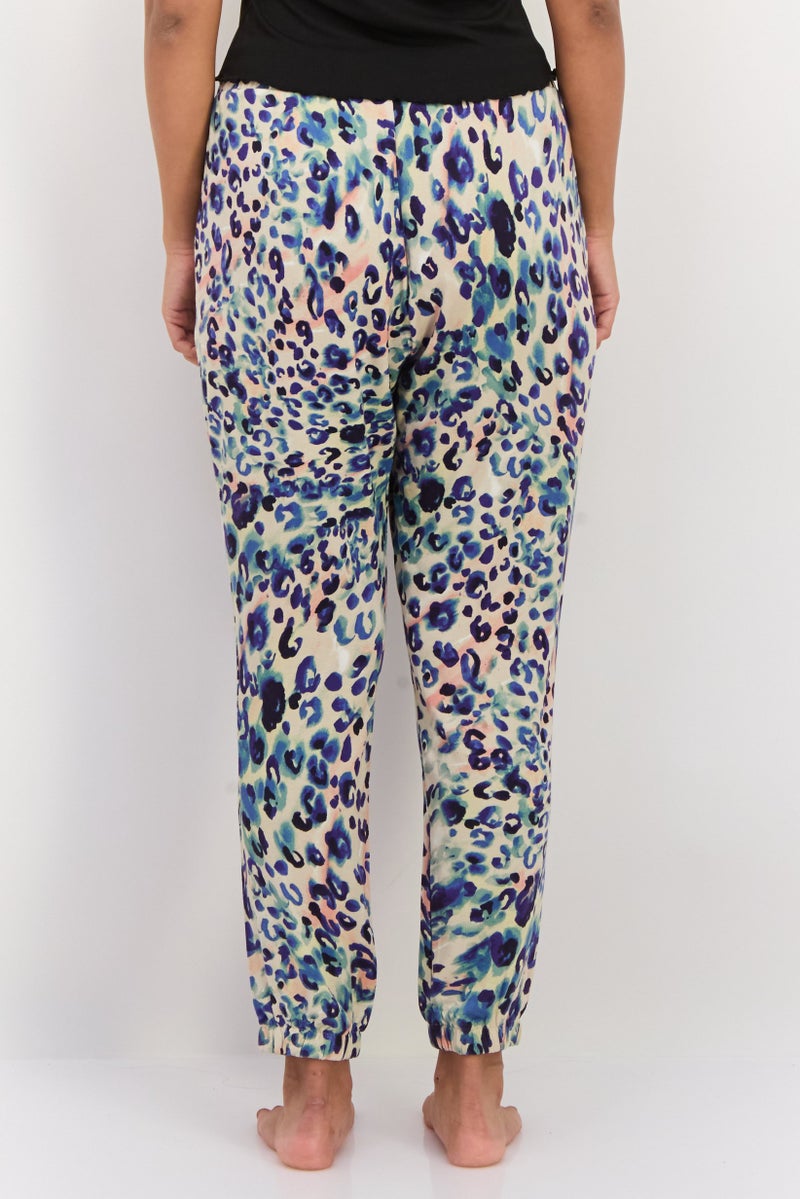 BB Dakota by Steve Madden Women Pull On Allover Print Pajama Pants, Blue - Image 3