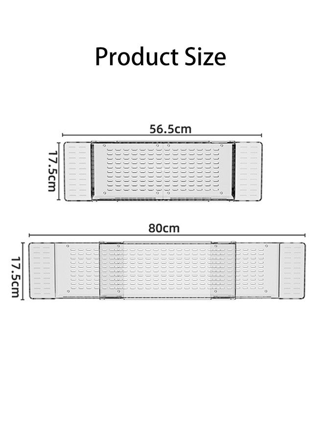 Expandable Bathtub Rack Adjustable Bathtub Caddy Tray Storage Rack Multifunctional Bathtub Manager for Kitchen Bathrooms - Clear