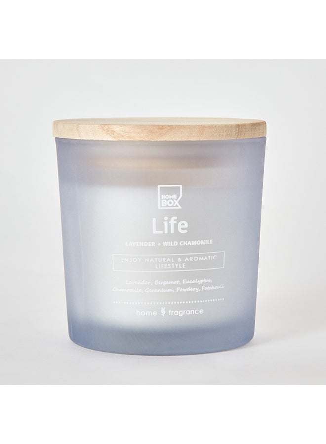 Home Box Sentiment Life Frosted Glass Jar Candle with Wooden Lid 320 g - Image 5