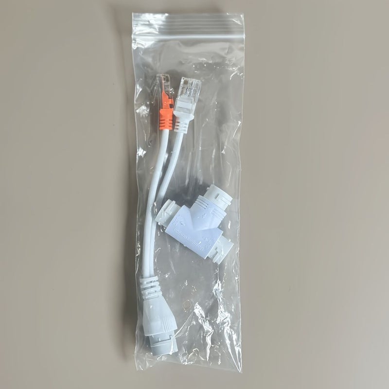 2 Pieces POE Splitter Three Way RJ45 Connector Adapter Cable for IP Camera - Image 4