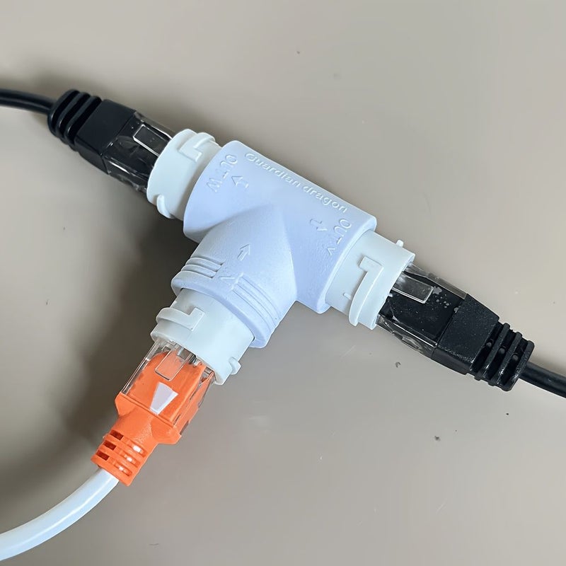 2 Pieces POE Splitter Three Way RJ45 Connector Adapter Cable for IP Camera - Image 5