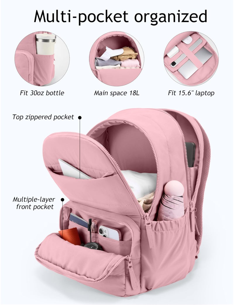 Uselike Travel Backpack for Women, 15.6 Inch Laptop Backpack, Quilted College Bookbag, Cute Work Backpacks, Water Resistant - Image 2