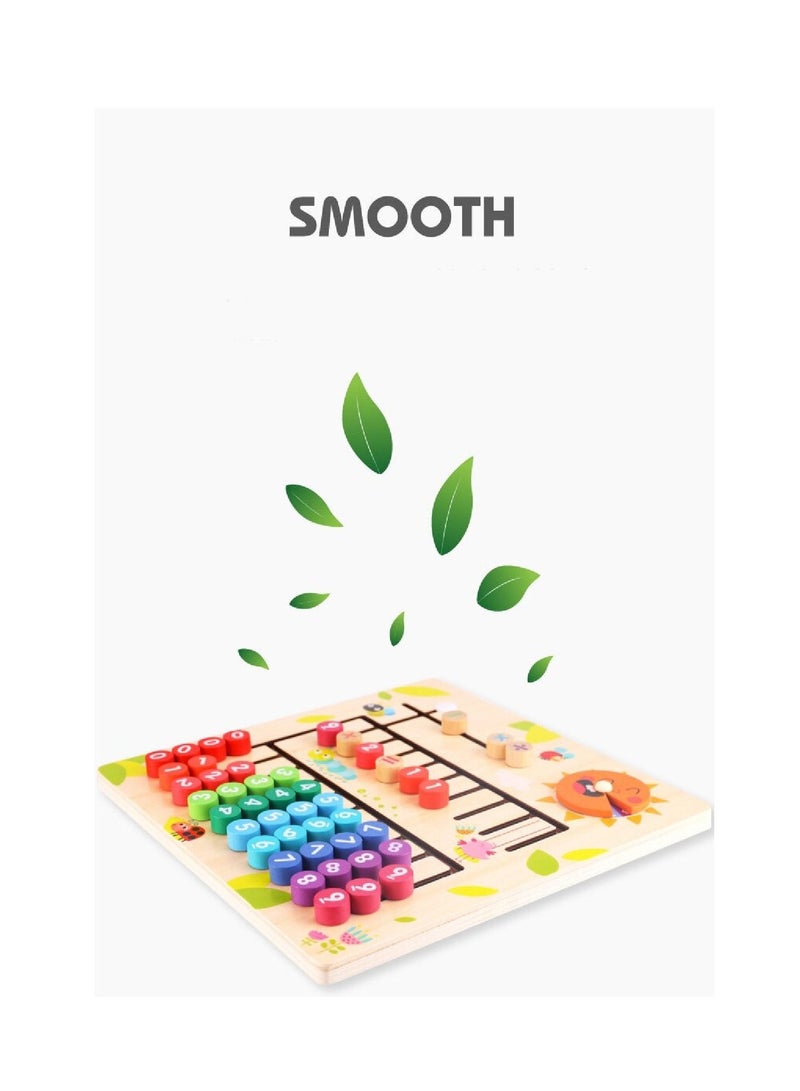 Wooden Math Toy  Baby Learning Educational Montessori Number