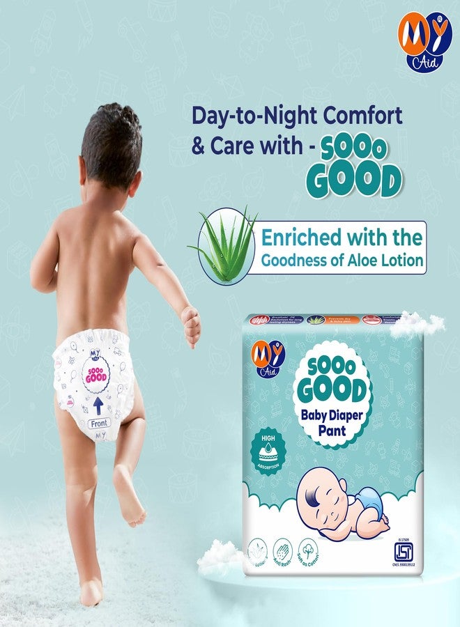 MyAid SOOO GOOD Baby Diaper Pants With Aloe Lotion & Wetness Indicator | Soft & Comfortable | Fast Absorption, Rash-Free, Leak-Proof, Large Size (L) 9-14 kg, 14 Count, Pack of 2 - Image 3
