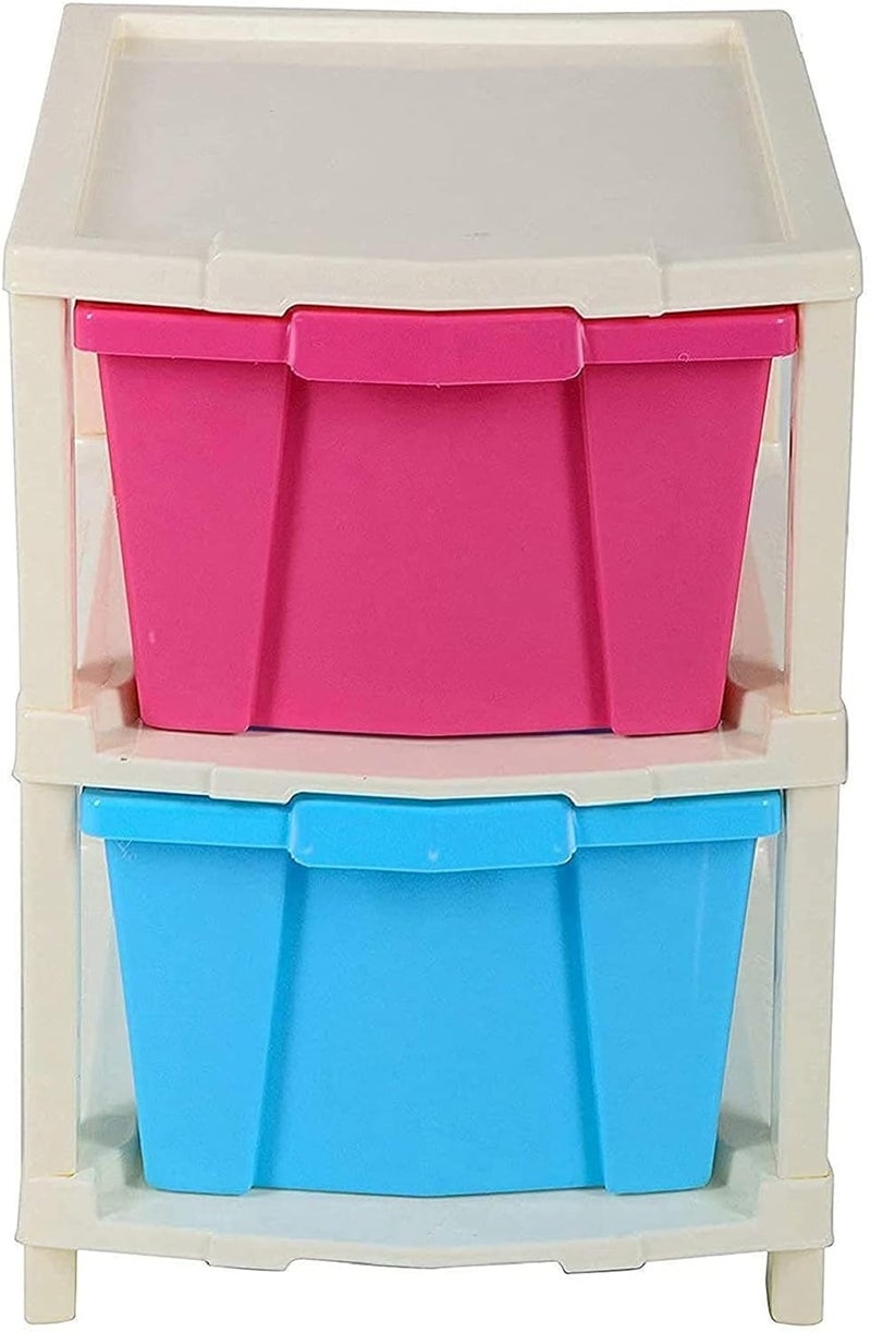Swami Enterprise 2 Layer Plastic Modular Drawer System Large Stomo Multi Purpose chest of Drawer Organizer for Home Office Hospital Parlour and School Foldable drawer 2 LAYER STORAGE DRAWER - Image 2