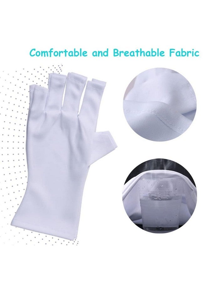 MIBICIRI 2 Pairs Anti Uv Shield Gloves For Nail Lamp For Uv Light Lamp Nail Dryerwomen Sunscreen Gloves For Uv Protectionuv Light Lamp Nail Dryer Anti Uv Glove For Gel Manicures For Led/Uv  - Image 3