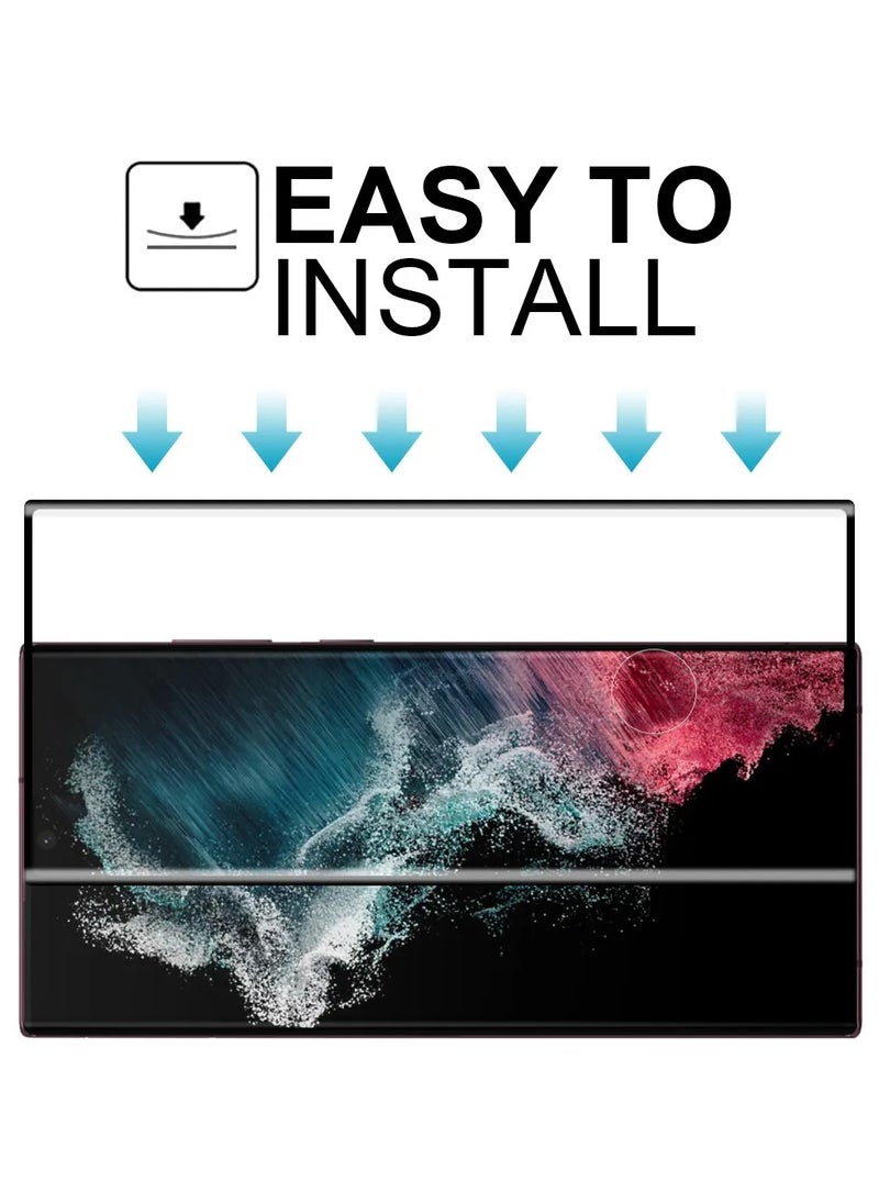 Generic Tempered Glass Screen Protector Full HD Quality Tempered Glass Anti-Scratch Edge to Edge Coverage with Easy Installation Kit Without Fingerprint hole Finger print work For Samsung Galaxy S22 Ultra  - Image 2