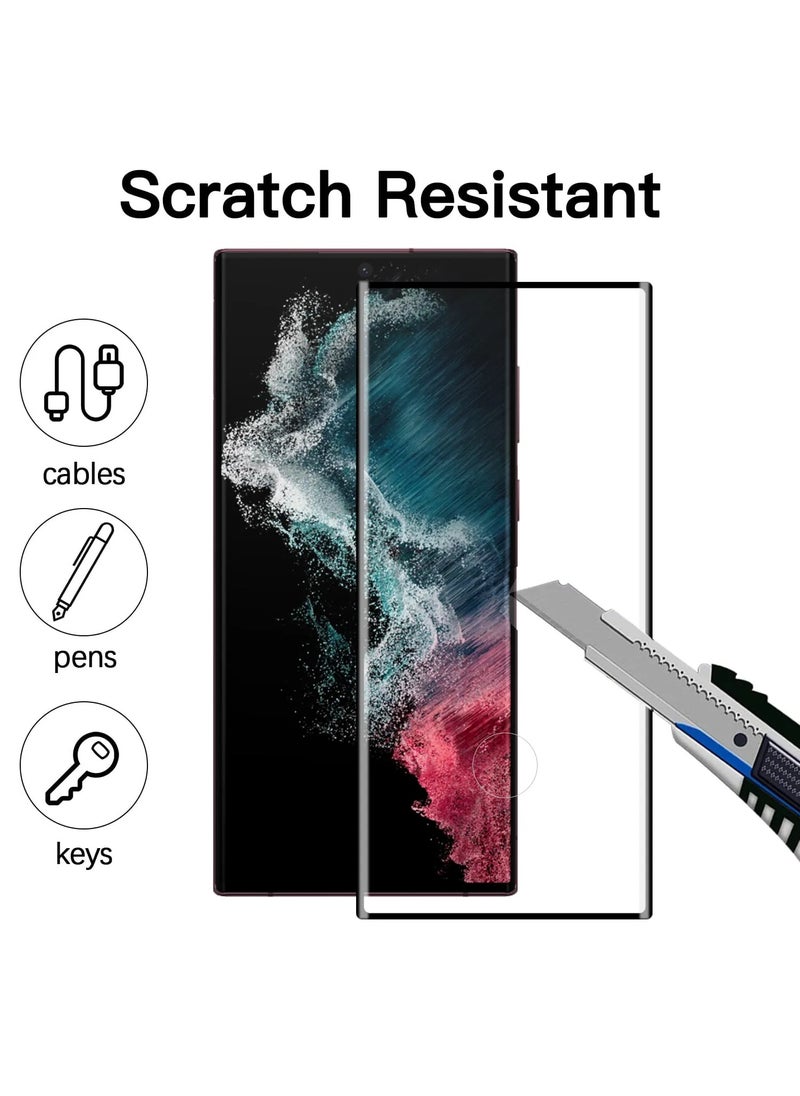 Generic Tempered Glass Screen Protector Full HD Quality Tempered Glass Anti-Scratch Edge to Edge Coverage with Easy Installation Kit Without Fingerprint hole Finger print work For Samsung Galaxy S22 Ultra  - Image 3