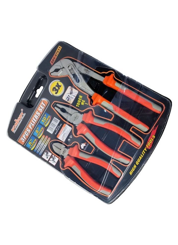 HORUSDY - 3 Pliers Combo Set, Diagonal Cutting Pliers 6"/Universal Pliers 8"/Water Pump Pliers 10",Wiring/Plumbing Repair Tool Set - HORUSDY (SDY-97611) - Image 1