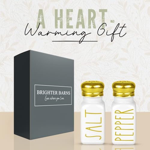 Brighter Barns Luxury Gold Salt and Pepper Shakers Set by Brighter Barns - Glass Shakers & Stainless Steel Lid - Modern Decor for Home, Restaurant, Hotel, Wedding, Gifts - Luxury Kitchen Accessories (Gold) - Image 3