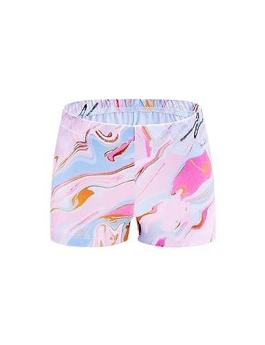 Domusgo Gymnastics Leotards for Girls 7-8 Years Old Glitter Pink Tie Dye Sleeveless Set with Matching Shorts - Image 3