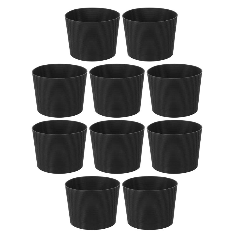 10Pcs Nonslip Heat Resistant Silicone Bottle Cup Sleeve Water Mug Cover Protector Black - Image 5