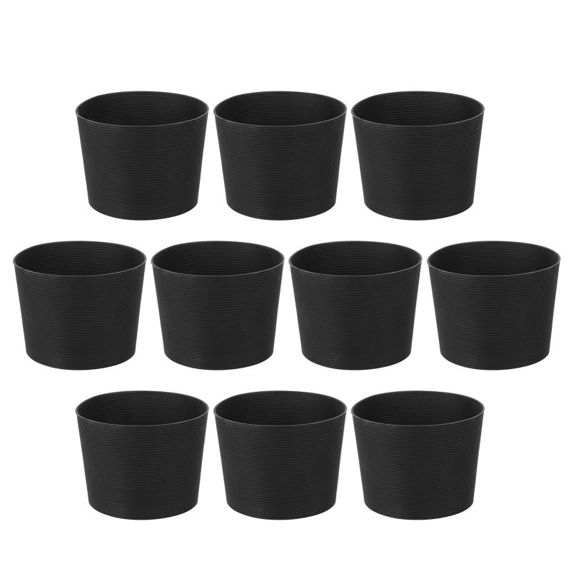 10Pcs Nonslip Heat Resistant Silicone Bottle Cup Sleeve Water Mug Cover Protector Black - Image 4
