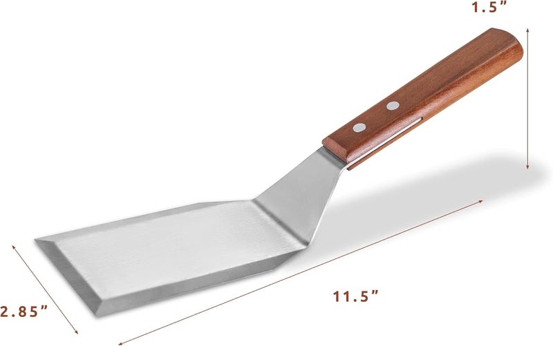 Bellemain Stainless Steel Spatula | Heavy Duty Turner with Beveled Edges & Hardwood Handle | Large Metal spatula for Cast Iron Skillet, Flat Top Grill | Griddle Scraper | Hamburger - Image 3