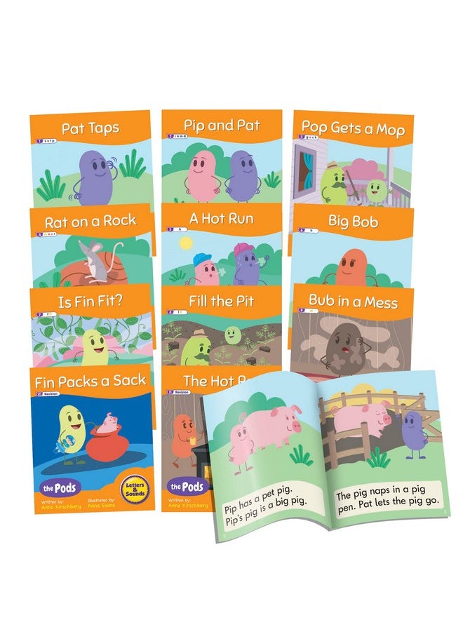 Junior Learning Junior Learning Decodable Readers The Pods - Phase 2 Letter Sounds: The Science of Reading, Easy decodable Texts, Beginning Readers, for Ages 5+, Grade K  - Image 1