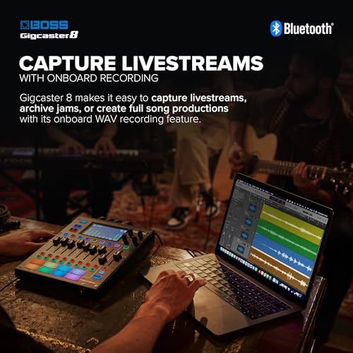 BOSS Gigcaster 8 8Channel Audio Streaming Mixer with Direct GuitarBass Input 4 XLRTRS Combo Inputs BuiltIn Stereo Mic 8 SFX Pads 20x14 USB Audio Interface Onboard Recording - Image 3
