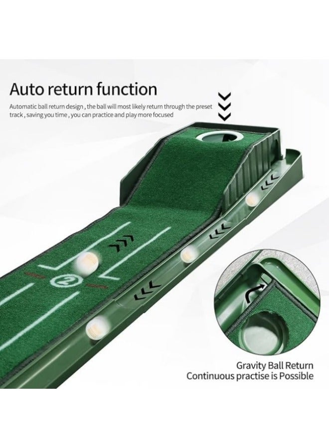 Generic Golf Putting Green Indoor Set,8 feet Putting Mat with Auto Ball Return,Suit for Men Gift Home Office  - Image 5