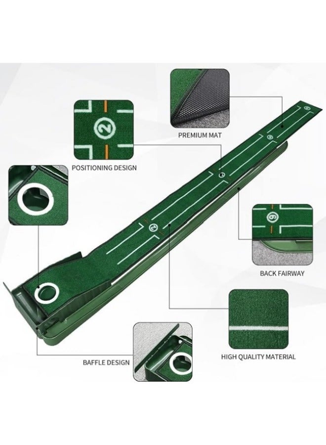 Generic Golf Putting Green Indoor Set,8 feet Putting Mat with Auto Ball Return,Suit for Men Gift Home Office  - Image 4
