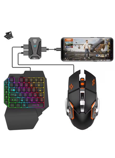 Keyboard and mouse for PUBG for iPhone and Android with a colorful light and a comfortable hand to play with greater speed and accuracy. Newer version 224