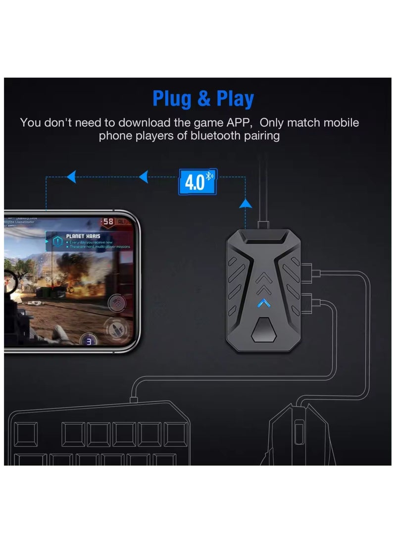 Keyboard and mouse for PUBG for iPhone and Android with a colorful light and a comfortable hand to play with greater speed and accuracy. Newer version 224