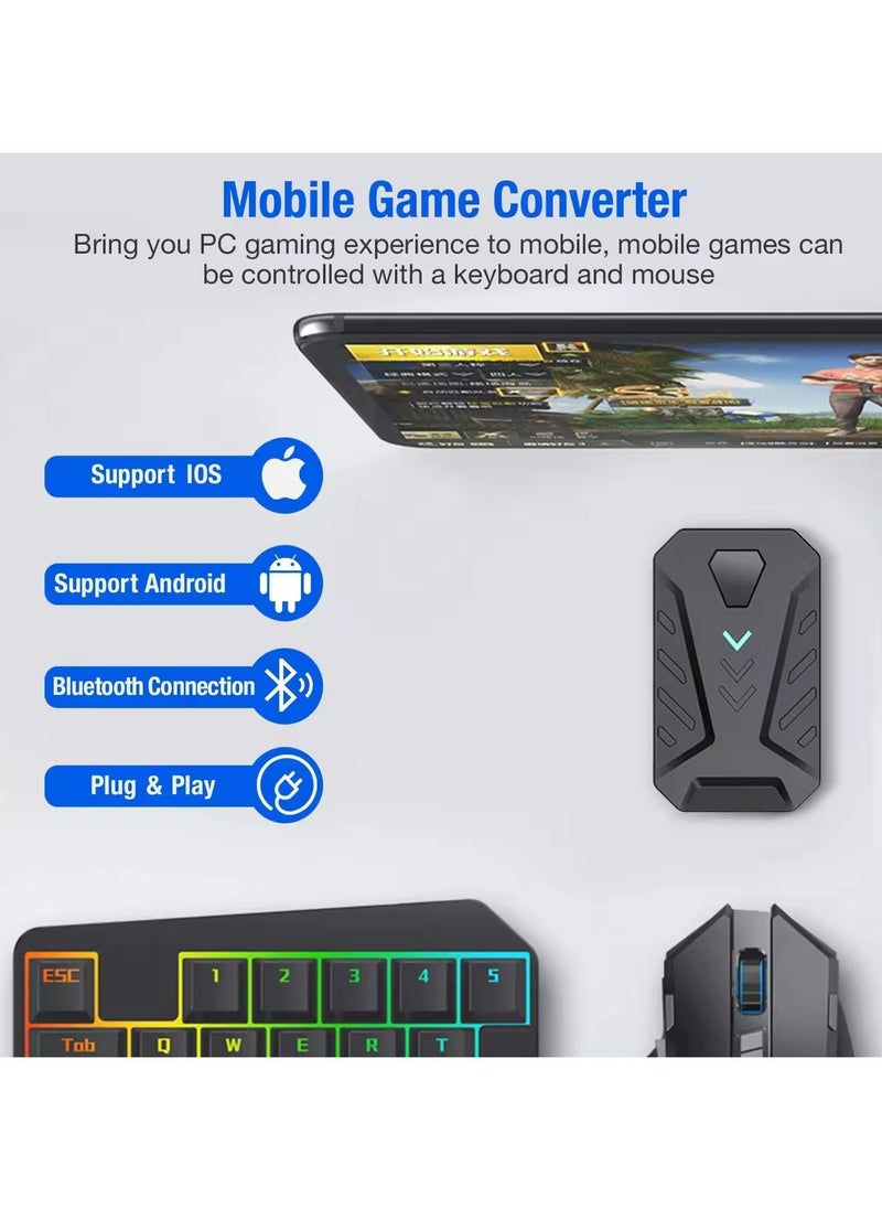Keyboard and mouse for PUBG for iPhone and Android with a colorful light and a comfortable hand to play with greater speed and accuracy. Newer version 224
