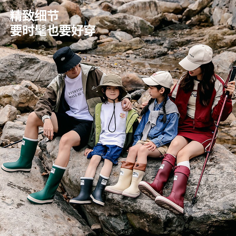 Children'S Rain Boots, Boys' Outdoor Family Shoes, Waterproof, Non-Slip, Lightweight Rubber Shoes, Large Size High Water Shoes, Soft Bottom Rain Boots For Women - Image 2