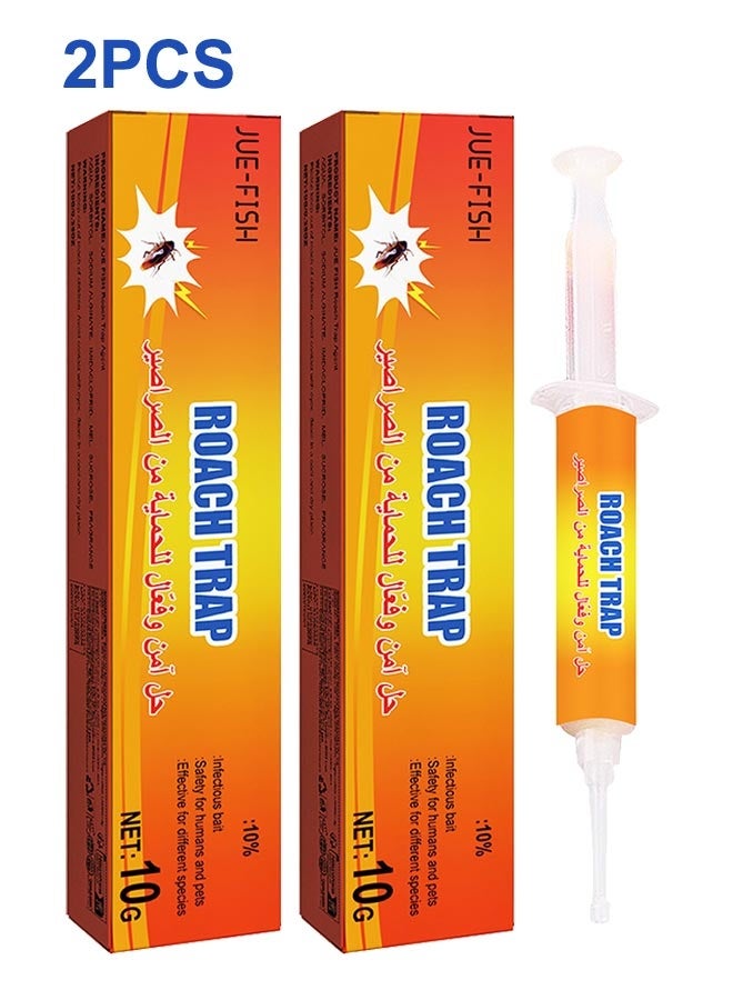 JUE-FISH Cockroach Killer Gel 10% Infectious Bait for Homes & Kitchens Eliminate Roaches Safely 10g*2pcs - Image 1