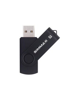 SIMMAX محركات أقراص فلاش Usb 2 حزمة 64Gb ذاكرة عصا تصميم دوار محرك أقراص فلاش Usb 2.0 محرك أقراص thumb محركات zip (64Gb أسود أحمر)  - Image 5