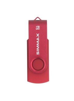 SIMMAX محركات أقراص فلاش Usb 2 حزمة 64Gb ذاكرة عصا تصميم دوار محرك أقراص فلاش Usb 2.0 محرك أقراص thumb محركات zip (64Gb أسود أحمر)  - Image 4