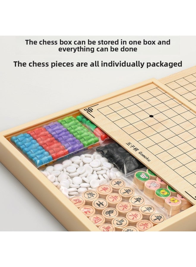 Loquat Zhaohang Version Of The Country Three Educational Toys Function Plate Chinese Children's Multi-functional Flying Checkers Chessboard All-in-one Chess-Colour:30*30cm 【six-in-one】 Backgammon + Flying - Image 5