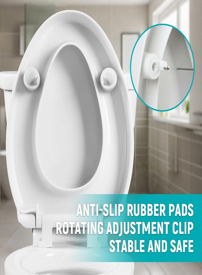 LimLuc Elongated Toilet Seat Risers for Seniors, 2.5 Inch Elevated Toilet Seat with Slow Close, Non-Slip Raised Toilet Seat, 18.5" Fit for Elongated Toilet, White - Image 5