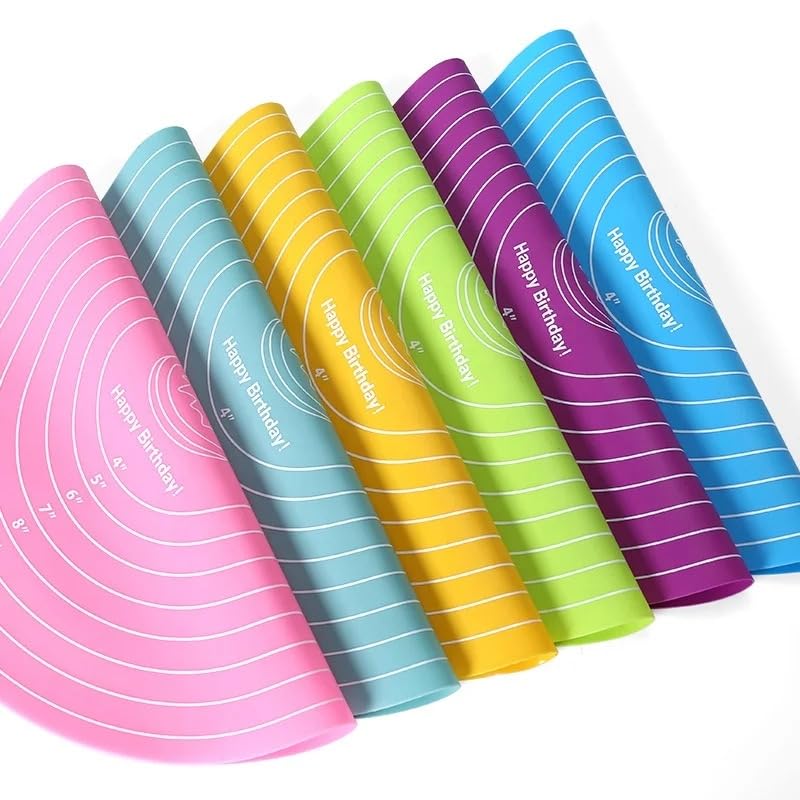 SHOAIB Baking Silicone mat Rolling pin Cookies and Fondant Rolling Tool Round Shape Baking Silicone mat and Baking Roller - Image 4