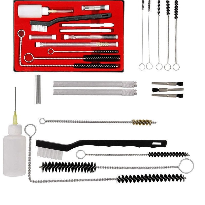 YUZES Professional 23 Pcs Set Cleaning Kit for Cleaning Spray Guns Suction Gravity Pressure FeedHVLP and Airbrushes
