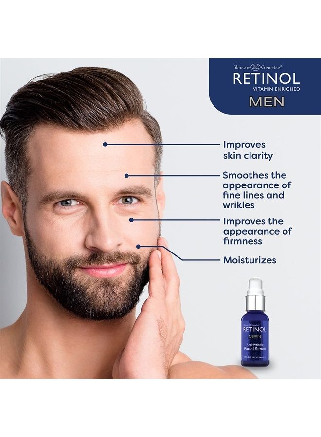RETINOL Men's Anti-Wrinkle Facial Serum – The Original Retinol Anti-Aging Men's Formula For Younger Looking Skin – Vitamin-Enriched To Smooth Fine Lines & Wrinkles, Improve Tone & Promote Firmness - Image 2