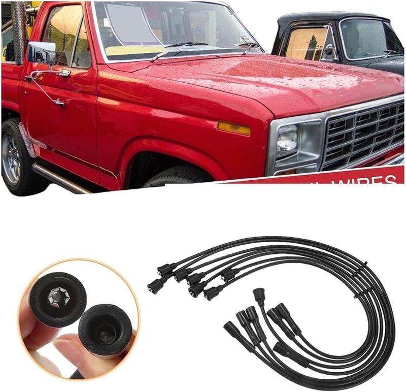 7 قطع مجموعة كابلات ملف الإشعال سلك شمعة الإشعال متوافقة مع فورد E350 إيكونولاين 1975 1976 - Image 4