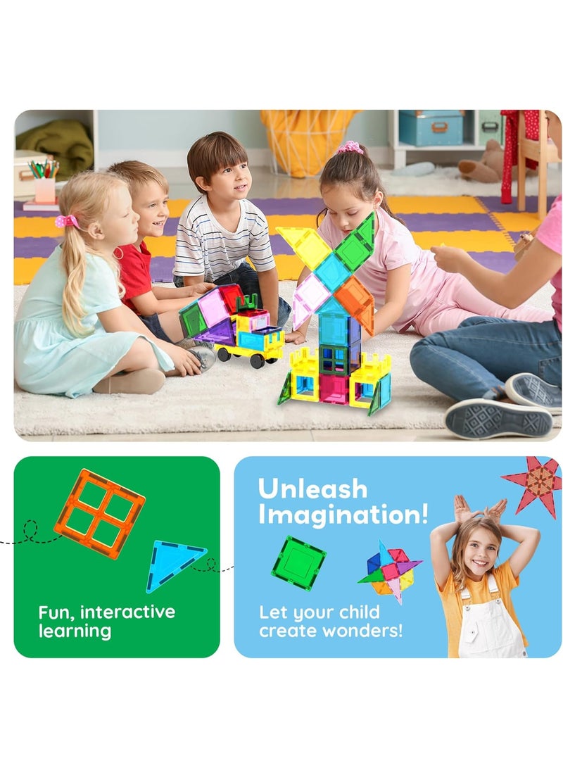 PicassoTiles بيكاسو تايلز بلاط مغناطيسي قاعدة سيارة مع حقيبة حمل 101 قطعة | ألعاب STEM | مجموعة ألعاب تعليمية | كتل تكديس | تعزيز مهارات حل المشكلات والمهارات الحركية الدقيقة | تحسين التنسيق والإبداع | هدية للأطفال والرضع | مجموعة بناء لتطوير عقل الطفل - Image 5